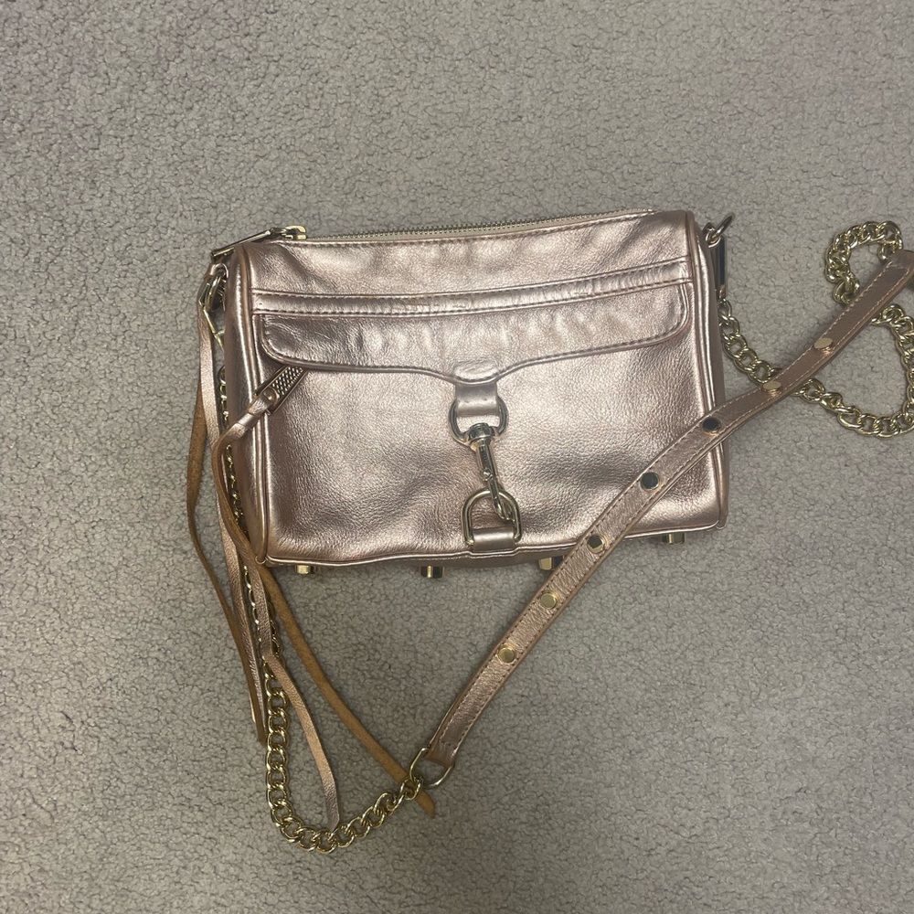 Rebecca Minkoff Metallic Rose Gold Crossbody Bag